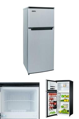 4.5 cu. ft. 2 Door Mini Fridge in Stainless Look with Freeze