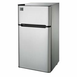 RCA 4.5 Cu Ft Two Door Mini Fridge with Freezer RFR459 Stain