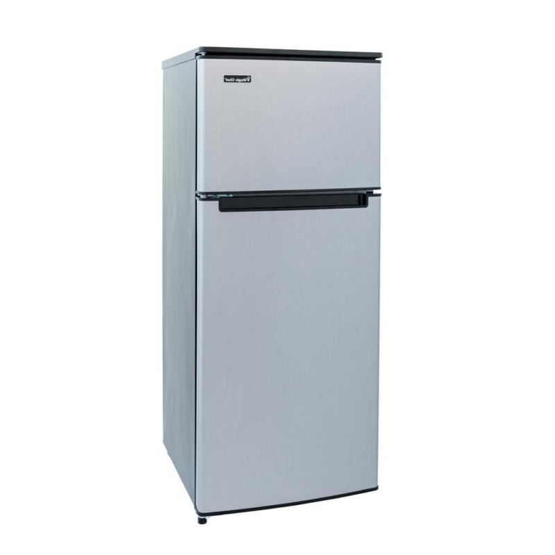 4.5 Cu. Ft. 2 Door Mini Fridge In Stainless Look With Freeze
